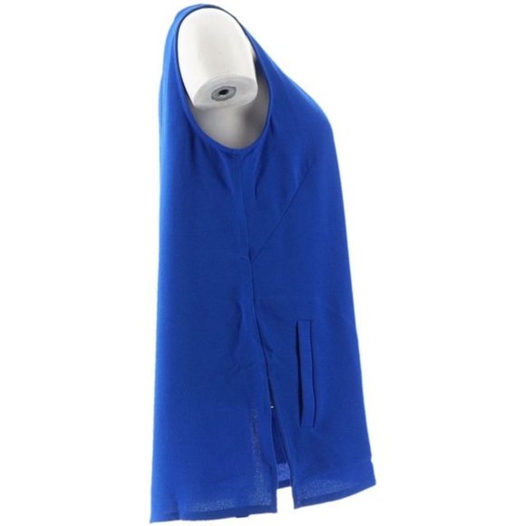 NWT LINEA BY LOUIS DELL'OLIO GAUZE CREPE TUNIC SAPPHIRE XXS - Picture 4 of 8